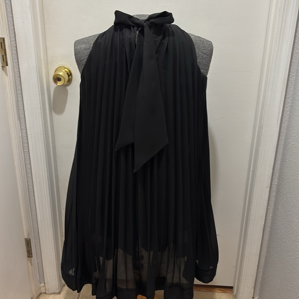 Chris McLaughlin Black Pleated Dress